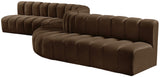 Arc Brown Velvet Modular Sofa 103Brown-S8C Meridian Furniture