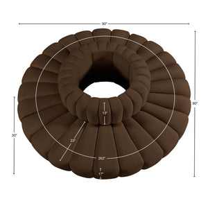 Arc Brown Velvet Modular Sofa 103Brown-S8D Meridian Furniture