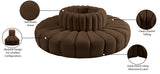 Arc Brown Velvet Modular Sofa 103Brown-S8D Meridian Furniture