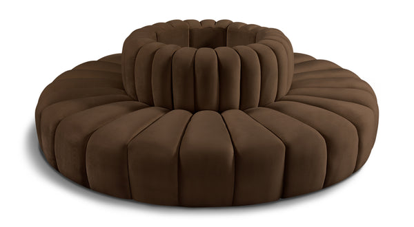 Arc Brown Velvet Modular Sofa 103Brown-S8D Meridian Furniture