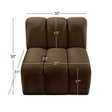 Arc Brown Velvet Straight Chair 103Brown-ST Meridian Furniture