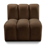 Arc Brown Velvet Straight Chair 103Brown-ST Meridian Furniture