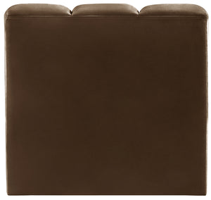Arc Brown Velvet Straight Chair 103Brown-ST Meridian Furniture