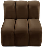 Arc Brown Velvet Straight Chair 103Brown-ST Meridian Furniture