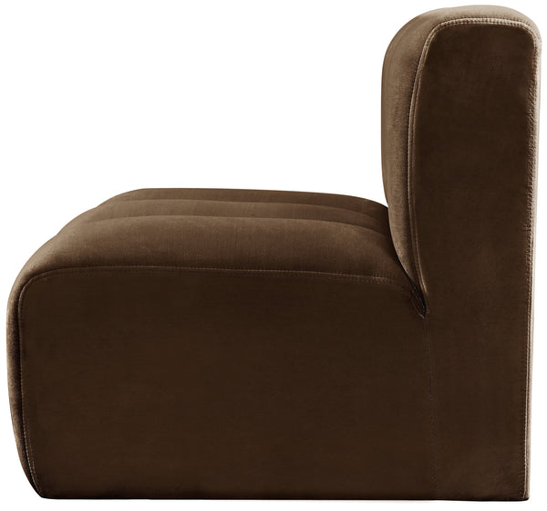 Arc Brown Velvet Straight Chair 103Brown-ST Meridian Furniture