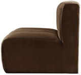 Arc Brown Velvet Straight Chair 103Brown-ST Meridian Furniture