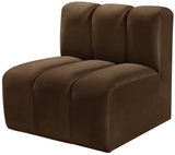 Arc Brown Velvet Straight Chair 103Brown-ST Meridian Furniture