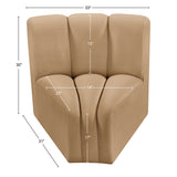 Arc Camel Velvet Curved Corner 103Camel-CC Meridian Furniture