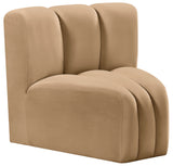 Arc Camel Velvet Curved Corner 103Camel-CC Meridian Furniture