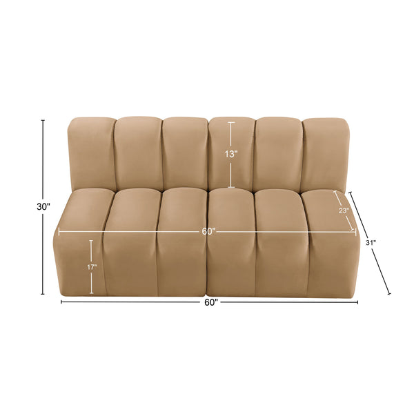 Arc Camel Velvet Modular Sofa 103Camel-S2A Meridian Furniture