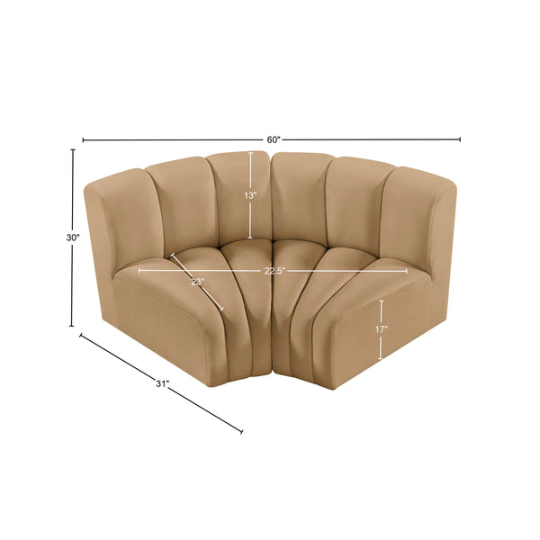 Arc Camel Velvet Modular Sofa 103Camel-S2B Meridian Furniture