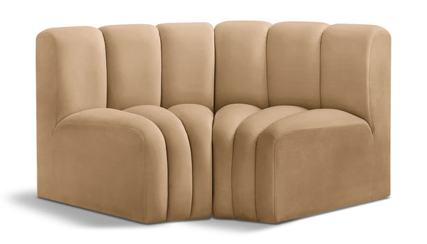 Arc Camel Velvet Modular Sofa 103Camel-S2B Meridian Furniture