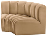 Arc Camel Velvet Modular Sofa 103Camel-S2B Meridian Furniture