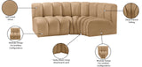 Arc Camel Velvet Modular Sofa 103Camel-S3A Meridian Furniture