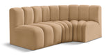 Arc Camel Velvet Modular Sofa 103Camel-S3A Meridian Furniture