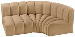 Arc Camel Velvet Modular Sofa 103Camel-S3A Meridian Furniture