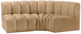 Arc Camel Velvet Modular Sofa 103Camel-S3A Meridian Furniture