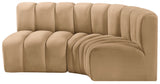 Arc Camel Velvet Modular Sofa 103Camel-S3A Meridian Furniture