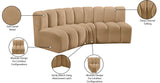 Arc Camel Velvet Modular Sofa 103Camel-S3B Meridian Furniture