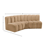 Arc Camel Velvet Modular Sofa 103Camel-S3B Meridian Furniture