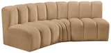 Arc Camel Velvet Modular Sofa 103Camel-S3B Meridian Furniture