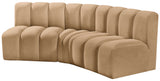 Arc Camel Velvet Modular Sofa 103Camel-S3B Meridian Furniture