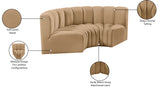 Arc Camel Velvet Modular Sofa 103Camel-S3C Meridian Furniture