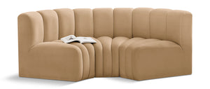 Arc Camel Velvet Modular Sofa 103Camel-S3C Meridian Furniture
