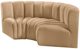 Arc Camel Velvet Modular Sofa 103Camel-S3C Meridian Furniture