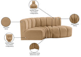 Arc Camel Velvet Modular Sofa 103Camel-S3D Meridian Furniture