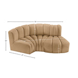 Arc Camel Velvet Modular Sofa 103Camel-S3D Meridian Furniture