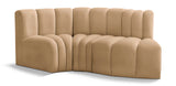 Arc Camel Velvet Modular Sofa 103Camel-S3D Meridian Furniture