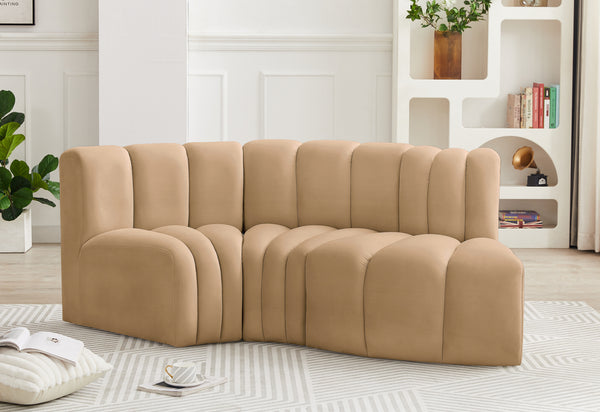 Arc Camel Velvet Modular Sofa 103Camel-S3D Meridian Furniture