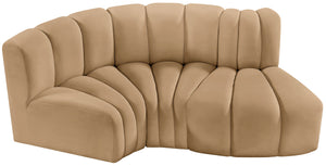 Arc Camel Velvet Modular Sofa 103Camel-S3D Meridian Furniture