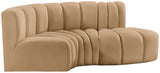 Arc Camel Velvet Modular Sofa 103Camel-S3D Meridian Furniture