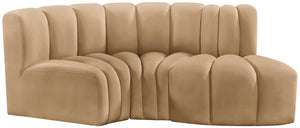 Arc Camel Velvet Modular Sofa 103Camel-S3D Meridian Furniture