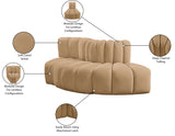 Arc Camel Velvet Modular Sofa 103Camel-S3E Meridian Furniture