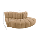 Arc Camel Velvet Modular Sofa 103Camel-S3E Meridian Furniture