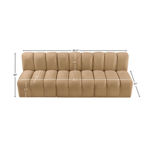 Arc Camel Velvet Modular Sofa 103Camel-S3F Meridian Furniture