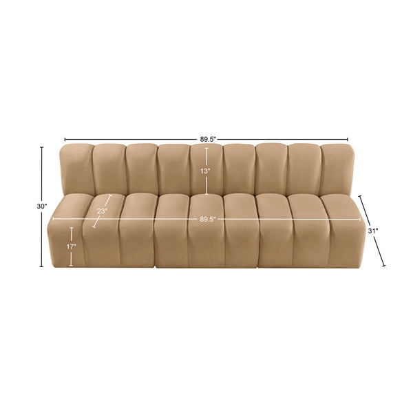 Arc Camel Velvet Modular Sofa 103Camel-S3F Meridian Furniture