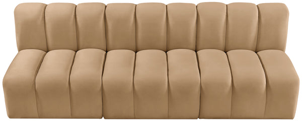 Arc Camel Velvet Modular Sofa 103Camel-S3F Meridian Furniture