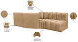 Arc Camel Velvet Modular Sofa 103Camel-S4A Meridian Furniture