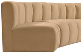 Arc Camel Velvet Modular Sofa 103Camel-S4A Meridian Furniture