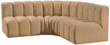 Arc Camel Velvet Modular Sofa 103Camel-S4B Meridian Furniture