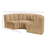 Arc Camel Velvet Modular Sofa 103Camel-S4C Meridian Furniture