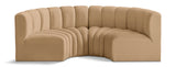 Arc Camel Velvet Modular Sofa 103Camel-S4C Meridian Furniture