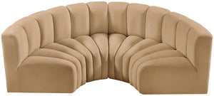 Arc Camel Velvet Modular Sofa 103Camel-S4C Meridian Furniture