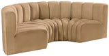 Arc Camel Velvet Modular Sofa 103Camel-S4C Meridian Furniture