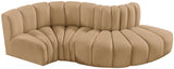 Arc Camel Velvet Modular Sofa 103Camel-S4D Meridian Furniture