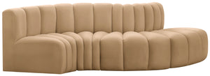 Arc Camel Velvet Modular Sofa 103Camel-S4D Meridian Furniture